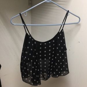 Black, sheer crop top